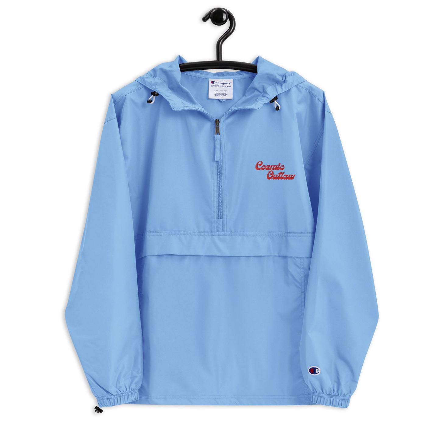 Outlaw Embroidered Champion Packable Jacket in Bluebird