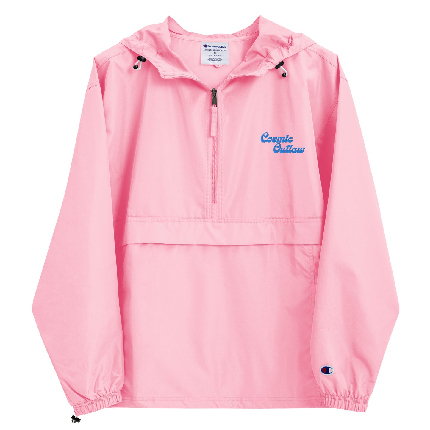 Outlaw Embroidered Champion Packable Jacket in Bubblegum
