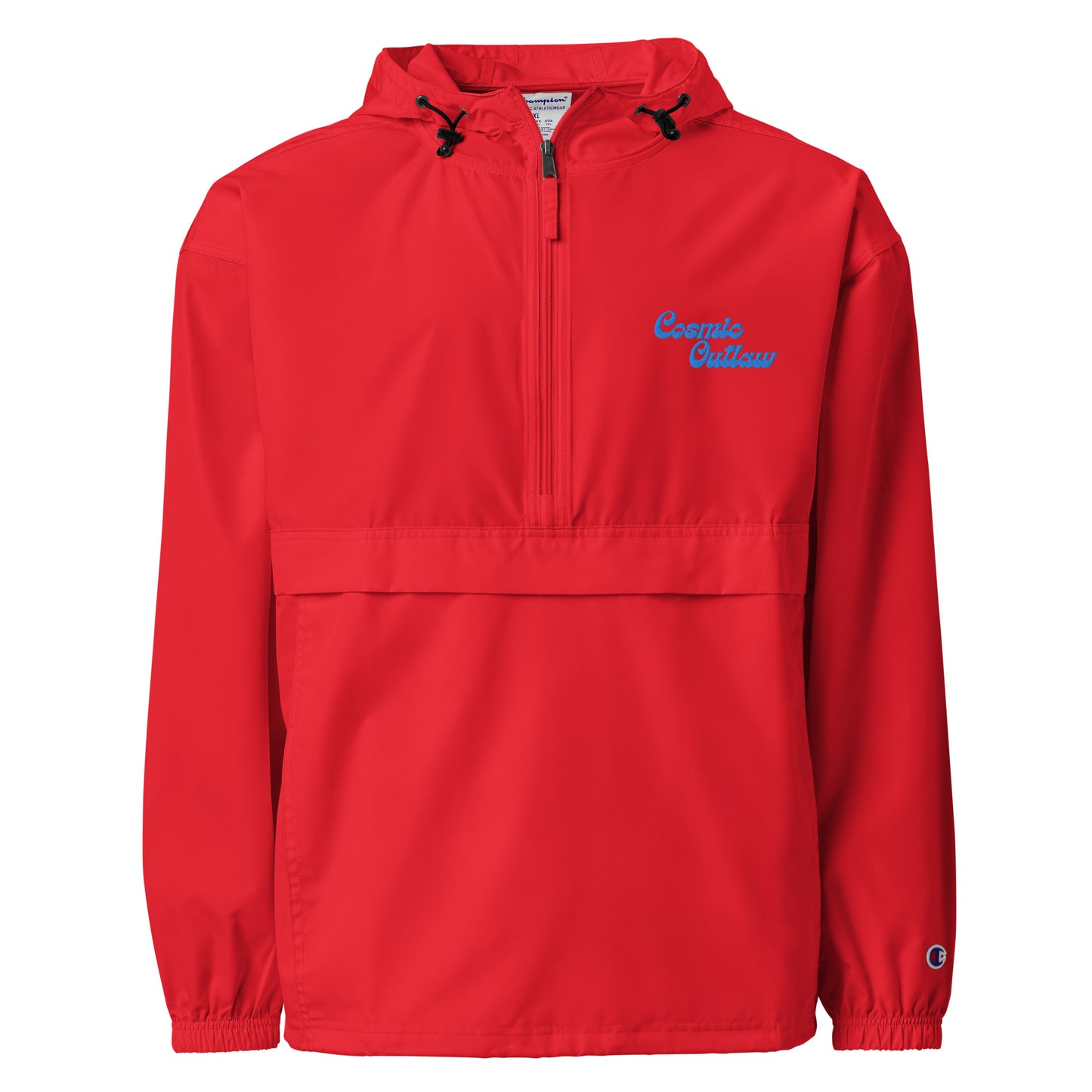 Outlaw Embroidered Champion Packable Jacket in Cherry