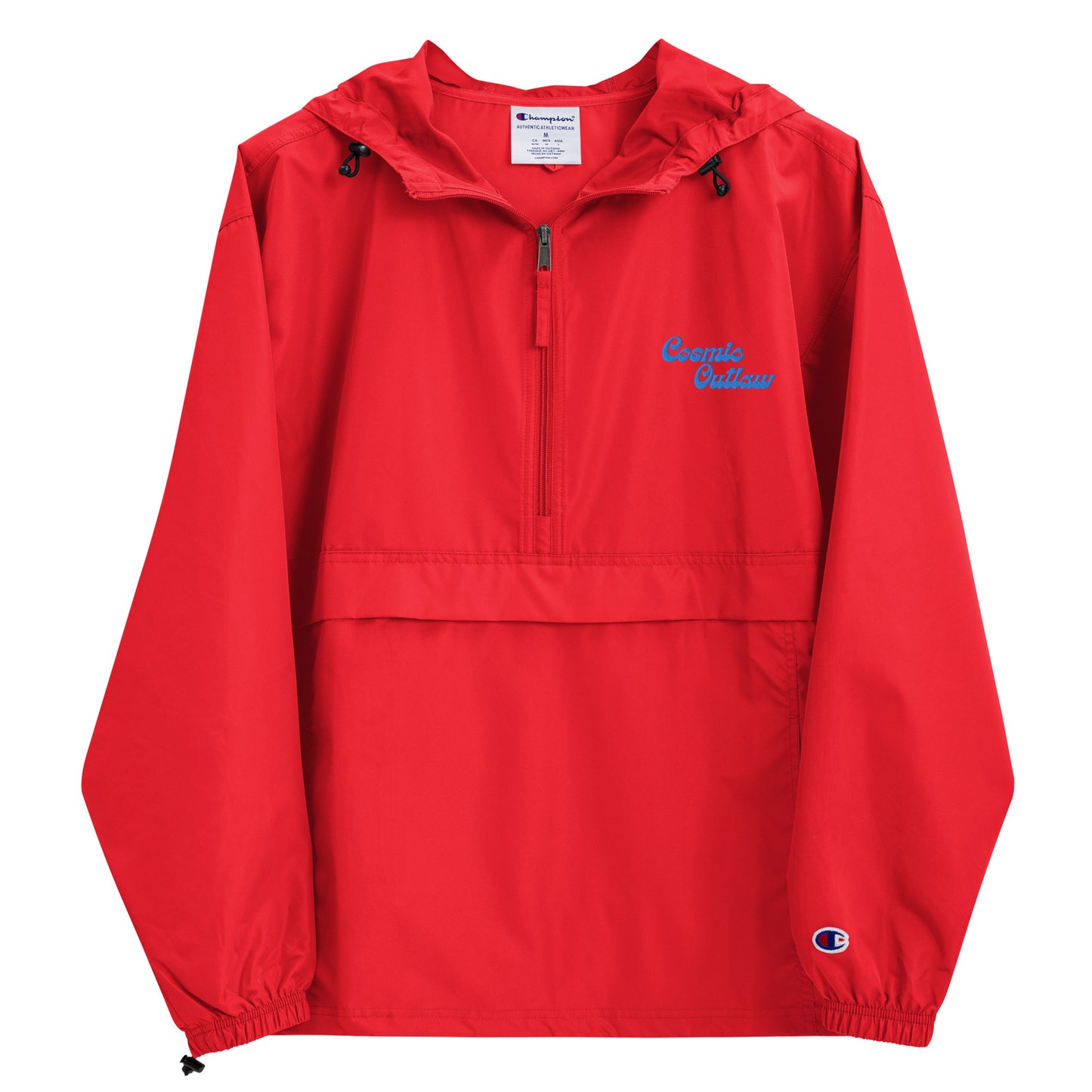 Outlaw Embroidered Champion Packable Jacket in Cherry