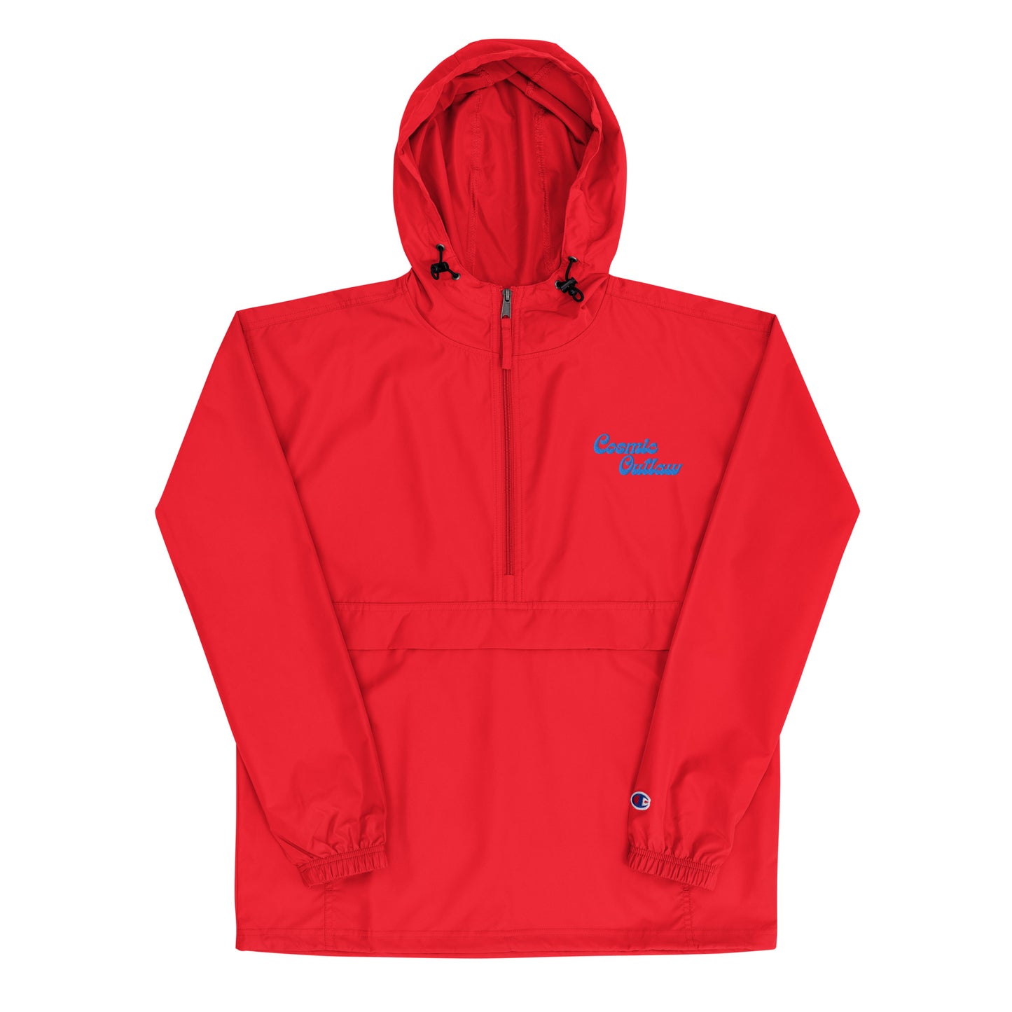 Outlaw Embroidered Champion Packable Jacket in Cherry