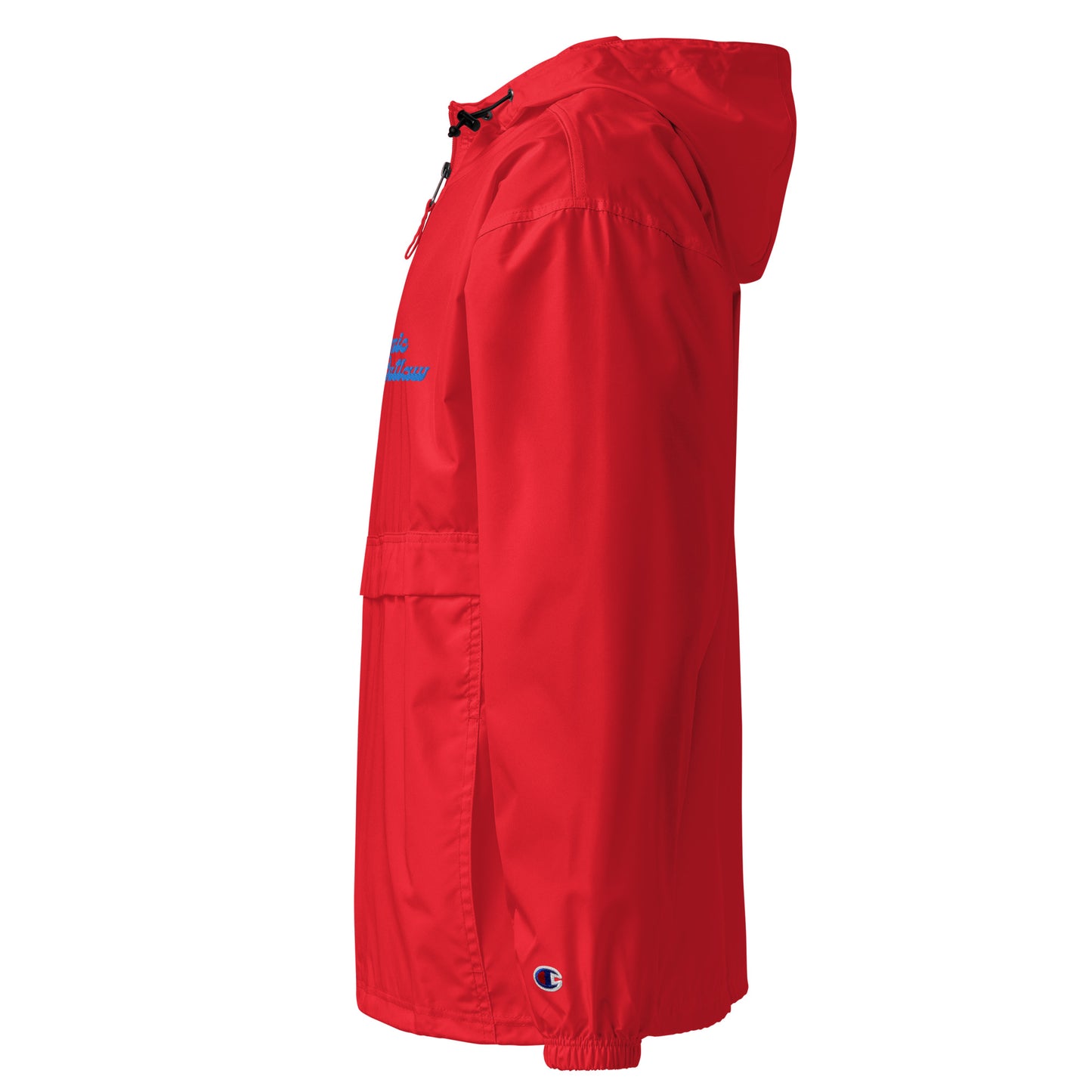 Outlaw Embroidered Champion Packable Jacket in Cherry