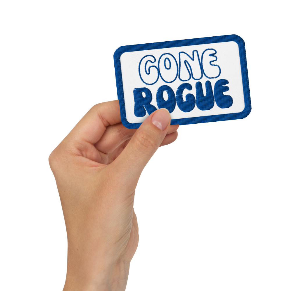 Gone Rogue Embroidered Patch Blue & White
