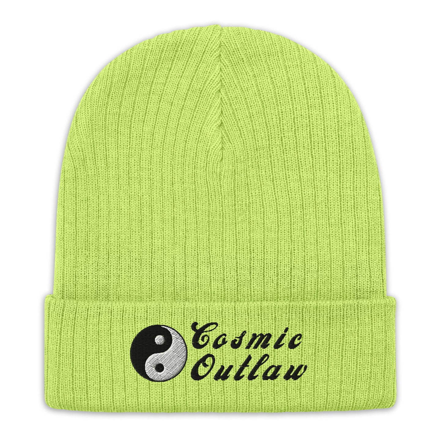 Cosmic Ribbed Knit Beanie in Neon