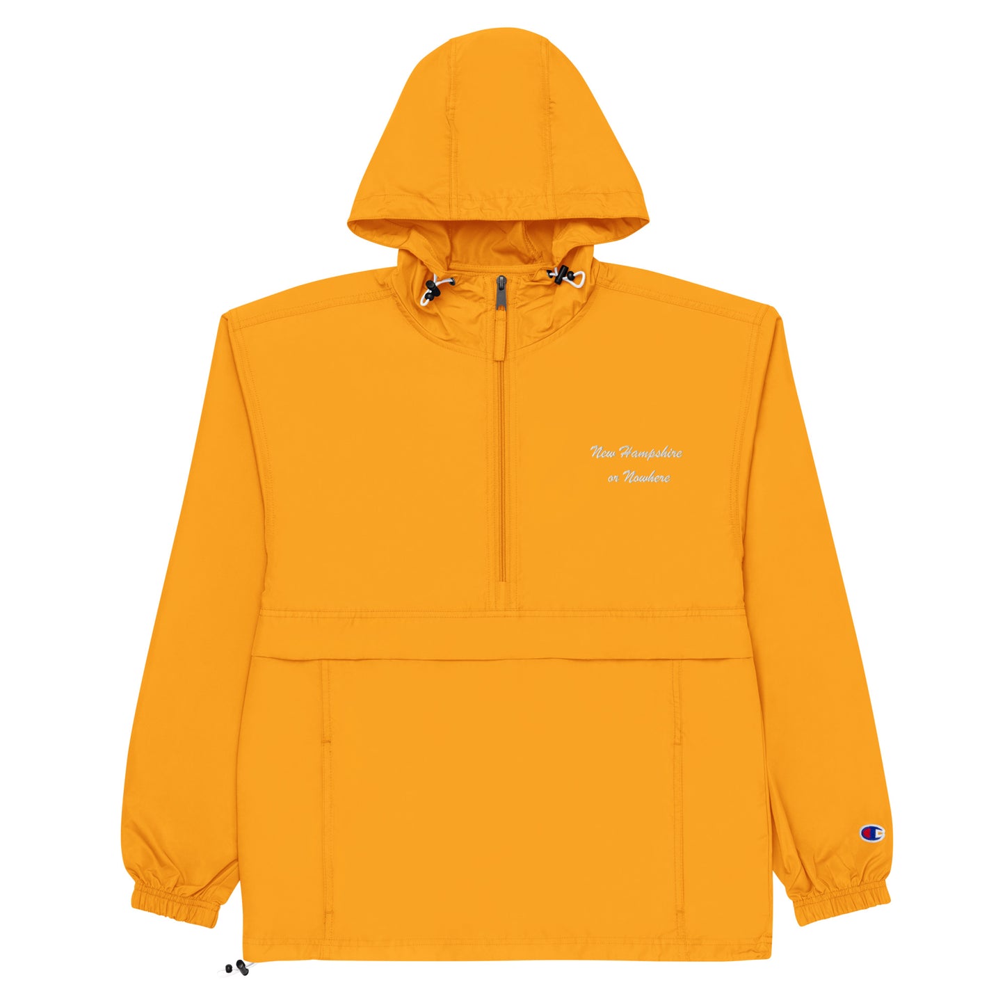 New Hampshire or Nowhere Embroidered Champion Packable Jacket in Citrus