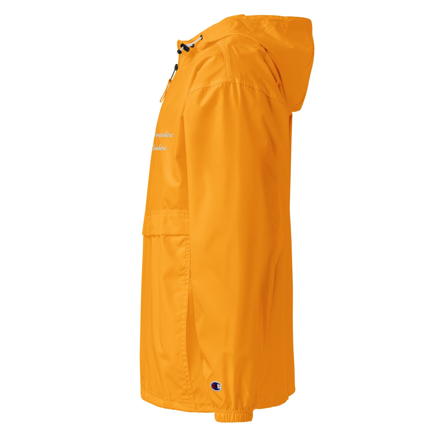 New Hampshire or Nowhere Embroidered Champion Packable Jacket in Citrus