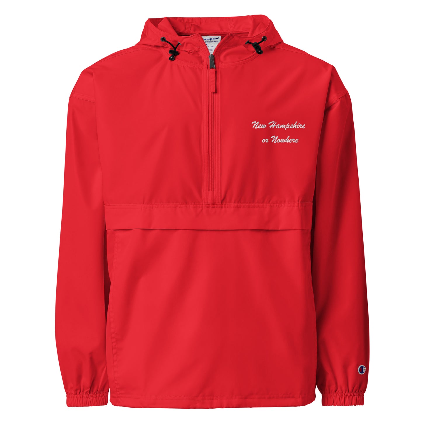 New Hampshire or Nowhere Embroidered Champion Packable Jacket in Cherry